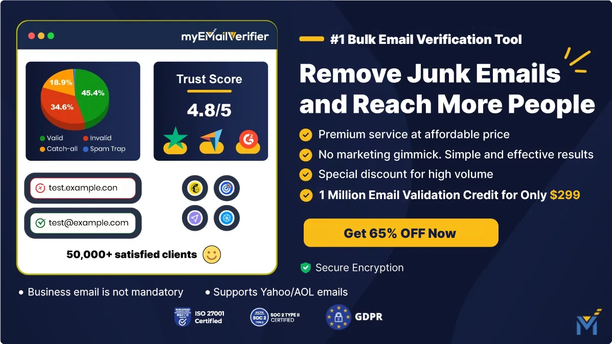 MyEmailVerifier - Best Tool with 99% Accuracy
